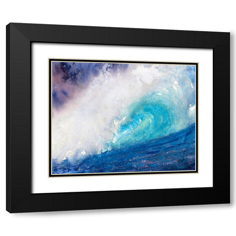 Surf Day Black Modern Wood Framed Art Print with Double Matting by Randy Noble Fine Art