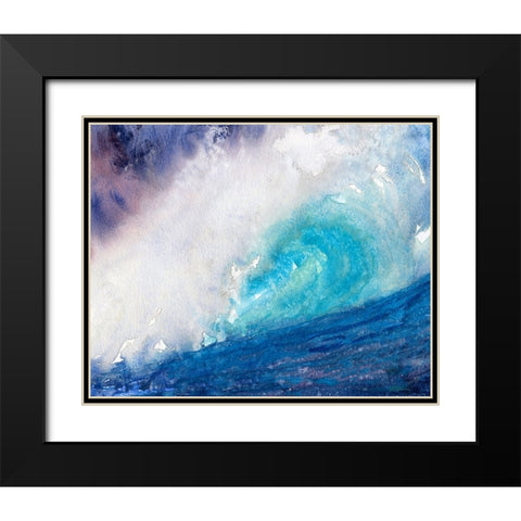 Surf Day Black Modern Wood Framed Art Print with Double Matting by Randy Noble Fine Art