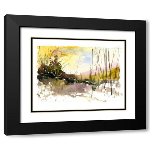 Winter Glow Black Modern Wood Framed Art Print with Double Matting by Randy Noble Fine Art