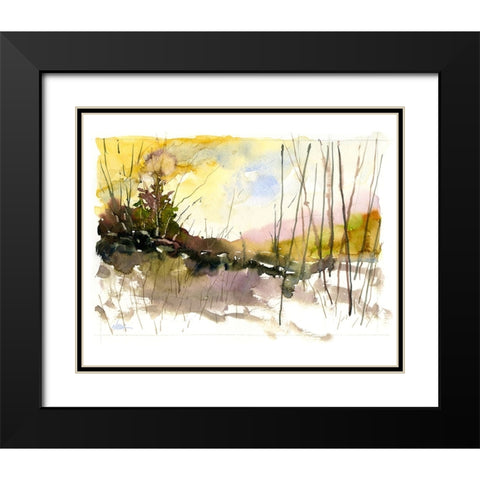 Winter Glow Black Modern Wood Framed Art Print with Double Matting by Randy Noble Fine Art