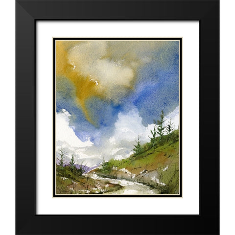 Yellow Sky Black Modern Wood Framed Art Print with Double Matting by Randy Noble Fine Art