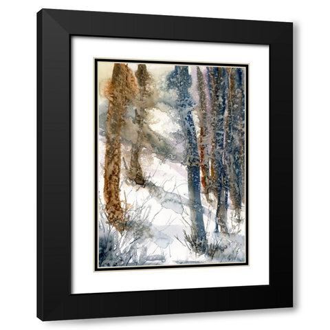 Forest Snow Black Modern Wood Framed Art Print with Double Matting by Randy Noble Fine Art