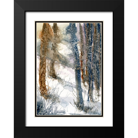 Forest Snow Black Modern Wood Framed Art Print with Double Matting by Randy Noble Fine Art