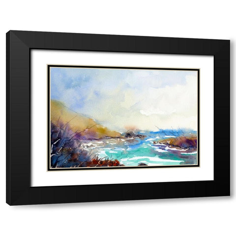 Found Beach Black Modern Wood Framed Art Print with Double Matting by Randy Noble Fine Art