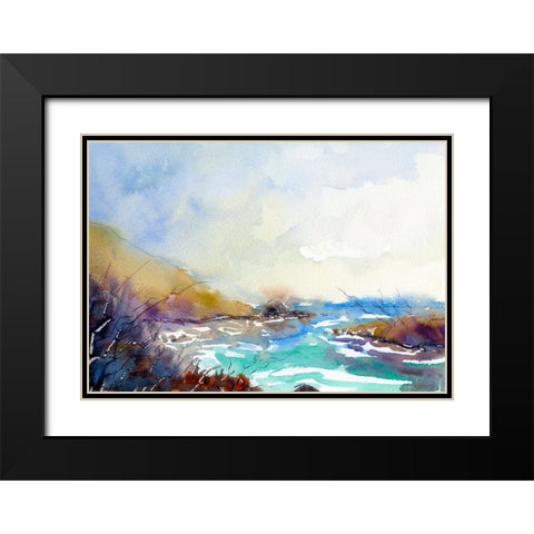 Found Beach Black Modern Wood Framed Art Print with Double Matting by Randy Noble Fine Art