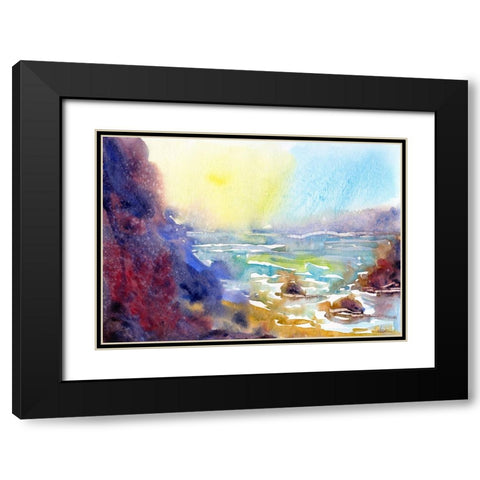Ocean Morning Black Modern Wood Framed Art Print with Double Matting by Randy Noble Fine Art