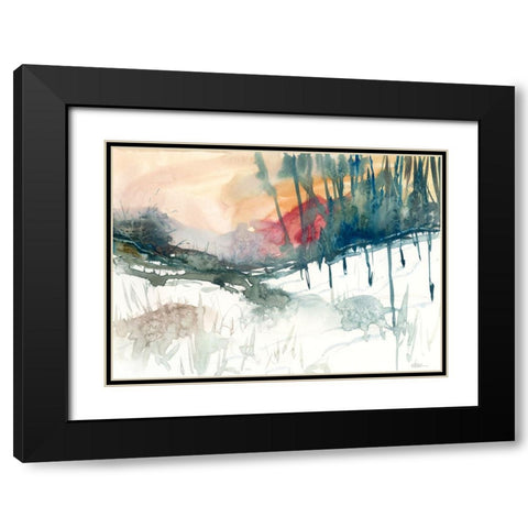Ski Country Black Modern Wood Framed Art Print with Double Matting by Randy Noble Fine Art
