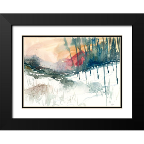 Ski Country Black Modern Wood Framed Art Print with Double Matting by Randy Noble Fine Art