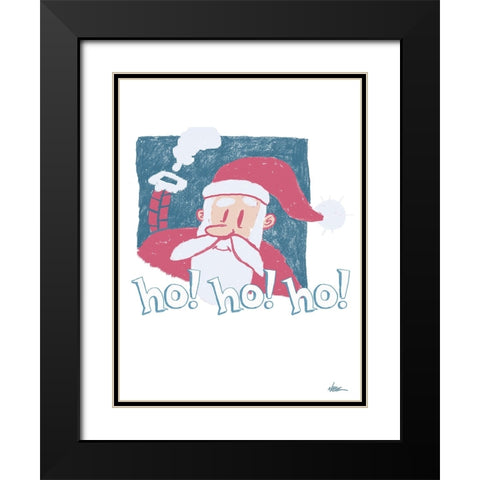 Ho Ho Ho Black Modern Wood Framed Art Print with Double Matting by Randy Noble Fine Art