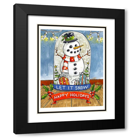 Let It Snow Black Modern Wood Framed Art Print with Double Matting by Randy Noble Fine Art