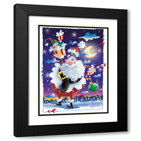Santas Gift Black Modern Wood Framed Art Print with Double Matting by Randy Noble Fine Art