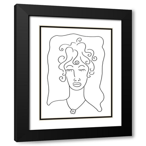 Outline 1 Black Modern Wood Framed Art Print with Double Matting by Randy Noble Fine Art