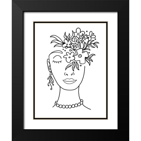 Outline 2 Black Modern Wood Framed Art Print with Double Matting by Randy Noble Fine Art