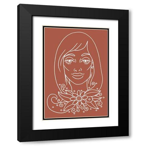 Outline 4 Black Modern Wood Framed Art Print with Double Matting by Randy Noble Fine Art