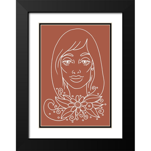 Outline 4 Black Modern Wood Framed Art Print with Double Matting by Randy Noble Fine Art