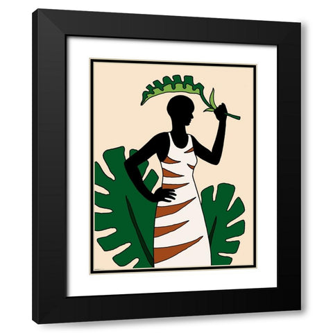 Tropical Beauties 1 Black Modern Wood Framed Art Print with Double Matting by Randy Noble Fine Art