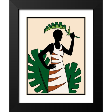 Tropical Beauties 1 Black Modern Wood Framed Art Print with Double Matting by Randy Noble Fine Art
