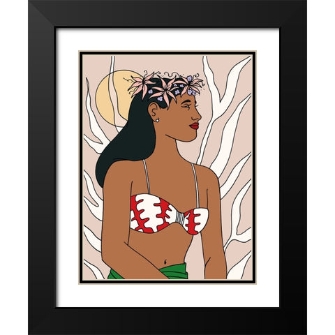 Tropical Beauties 2 Black Modern Wood Framed Art Print with Double Matting by Randy Noble Fine Art