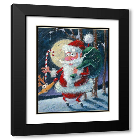 Night Delivery Black Modern Wood Framed Art Print with Double Matting by Randy Noble Fine Art