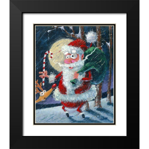 Night Delivery Black Modern Wood Framed Art Print with Double Matting by Randy Noble Fine Art
