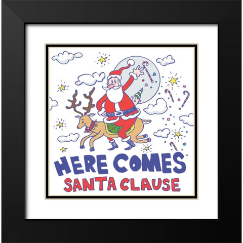 Santas Treats Final Black Modern Wood Framed Art Print with Double Matting by Randy Noble Fine Art