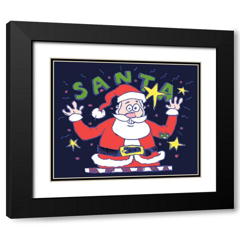 Santas Big Day Black Modern Wood Framed Art Print with Double Matting by Randy Noble Fine Art