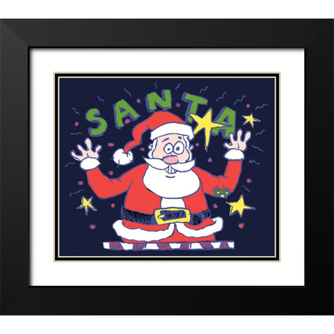 Santas Big Day Black Modern Wood Framed Art Print with Double Matting by Randy Noble Fine Art