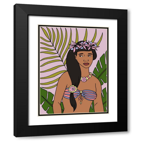 Tropical Beauties 3 Black Modern Wood Framed Art Print with Double Matting by Randy Noble Fine Art