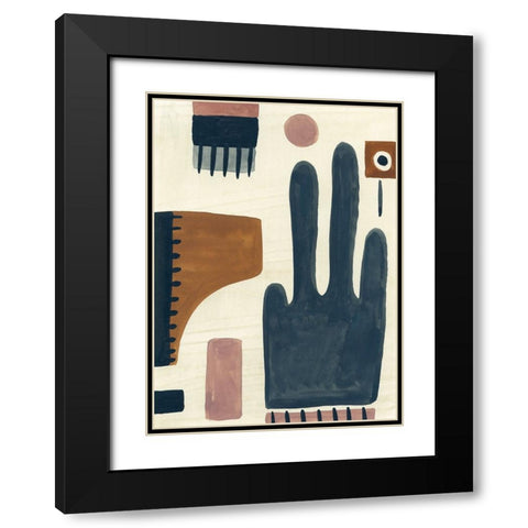 Bohemian Abstract Black Modern Wood Framed Art Print with Double Matting by Randy Noble Fine Art