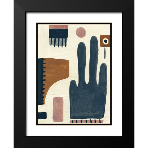 Bohemian Abstract Black Modern Wood Framed Art Print with Double Matting by Randy Noble Fine Art