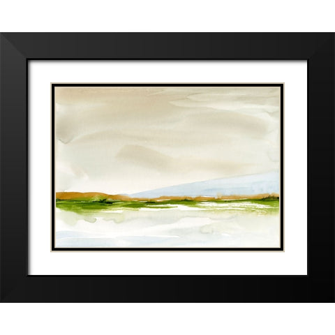 Snowy Walk Black Modern Wood Framed Art Print with Double Matting by Randy Noble Fine Art