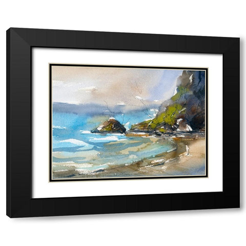 Early Surf Black Modern Wood Framed Art Print with Double Matting by Randy Noble Fine Art