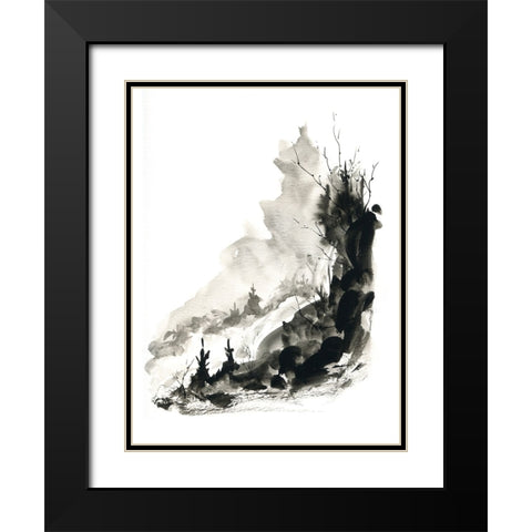 Flowing Water Black Modern Wood Framed Art Print with Double Matting by Randy Noble Fine Art