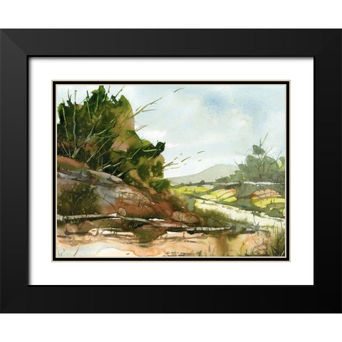 Valley Of Rivers Black Modern Wood Framed Art Print with Double Matting by Randy Noble Fine Art