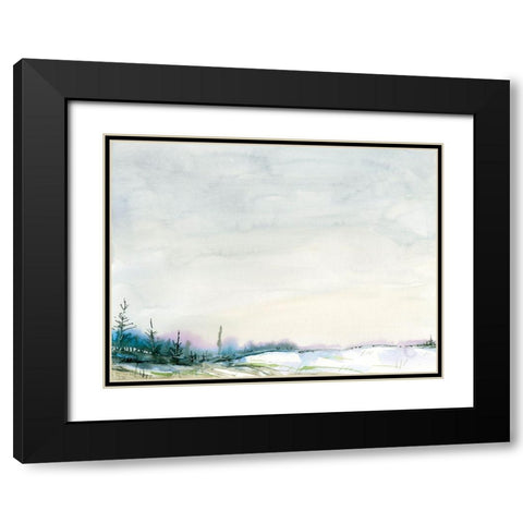 Winter Hike Black Modern Wood Framed Art Print with Double Matting by Randy Noble Fine Art
