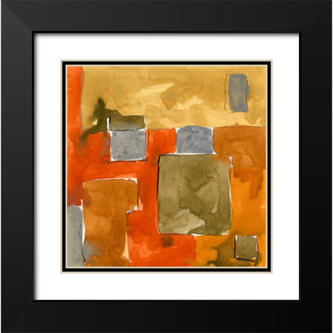Momentary Block Black Modern Wood Framed Art Print with Double Matting by Randy Noble Fine Art