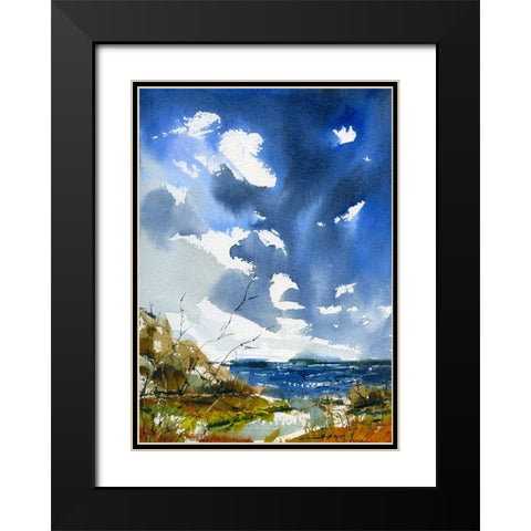 Trail To Surf Black Modern Wood Framed Art Print with Double Matting by Randy Noble Fine Art