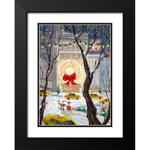 City Holiday Black Modern Wood Framed Art Print with Double Matting by Randy Noble Fine Art