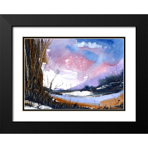 Effortless Gaze Black Modern Wood Framed Art Print with Double Matting by Randy Noble Fine Art