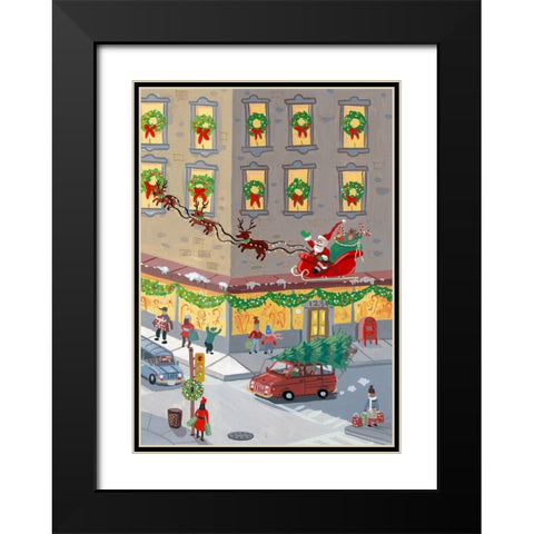 Holiday Shops Black Modern Wood Framed Art Print with Double Matting by Randy Noble Fine Art
