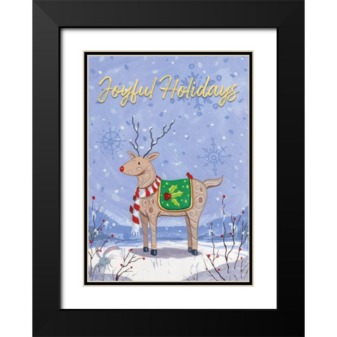 Joyful Holidays Black Modern Wood Framed Art Print with Double Matting by Randy Noble Fine Art