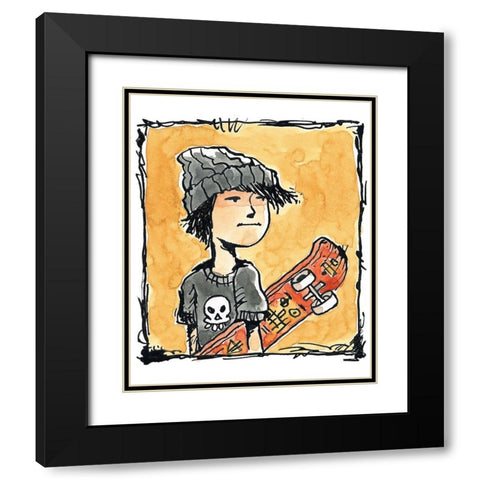 Skate Park Black Modern Wood Framed Art Print with Double Matting by Randy Noble Fine Art