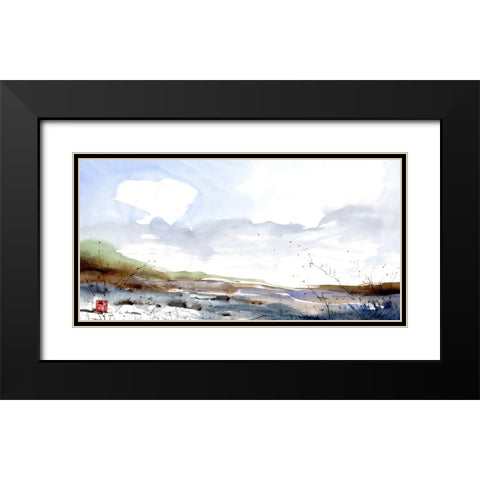 Mountain River Black Modern Wood Framed Art Print with Double Matting by Randy Noble Fine Art