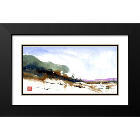 Sequential Snow Black Modern Wood Framed Art Print with Double Matting by Randy Noble Fine Art