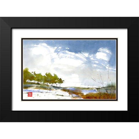 Tree Ridge Black Modern Wood Framed Art Print with Double Matting by Randy Noble Fine Art
