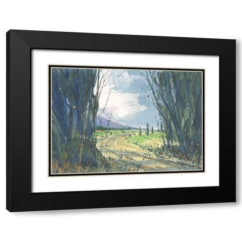 Distant Valley Black Modern Wood Framed Art Print with Double Matting by Randy Noble Fine Art