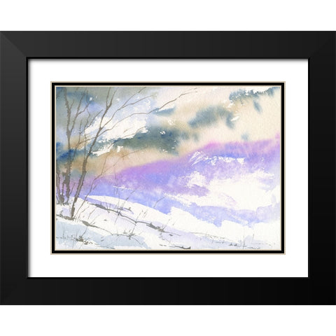 Ski North Black Modern Wood Framed Art Print with Double Matting by Randy Noble Fine Art