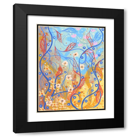 Ascending Flora Black Modern Wood Framed Art Print with Double Matting by Randy Noble Fine Art