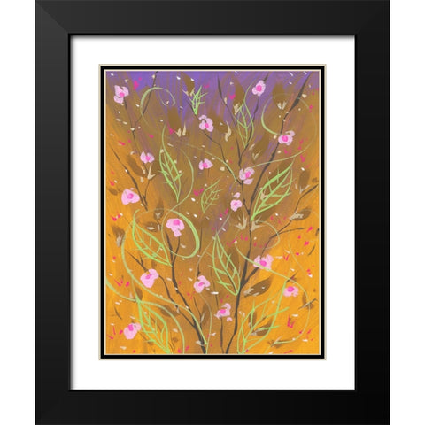 Hypnotic Flora Black Modern Wood Framed Art Print with Double Matting by Randy Noble Fine Art