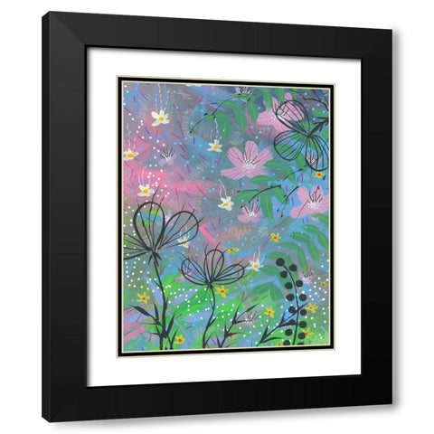 Pinks Black Modern Wood Framed Art Print with Double Matting by Randy Noble Fine Art